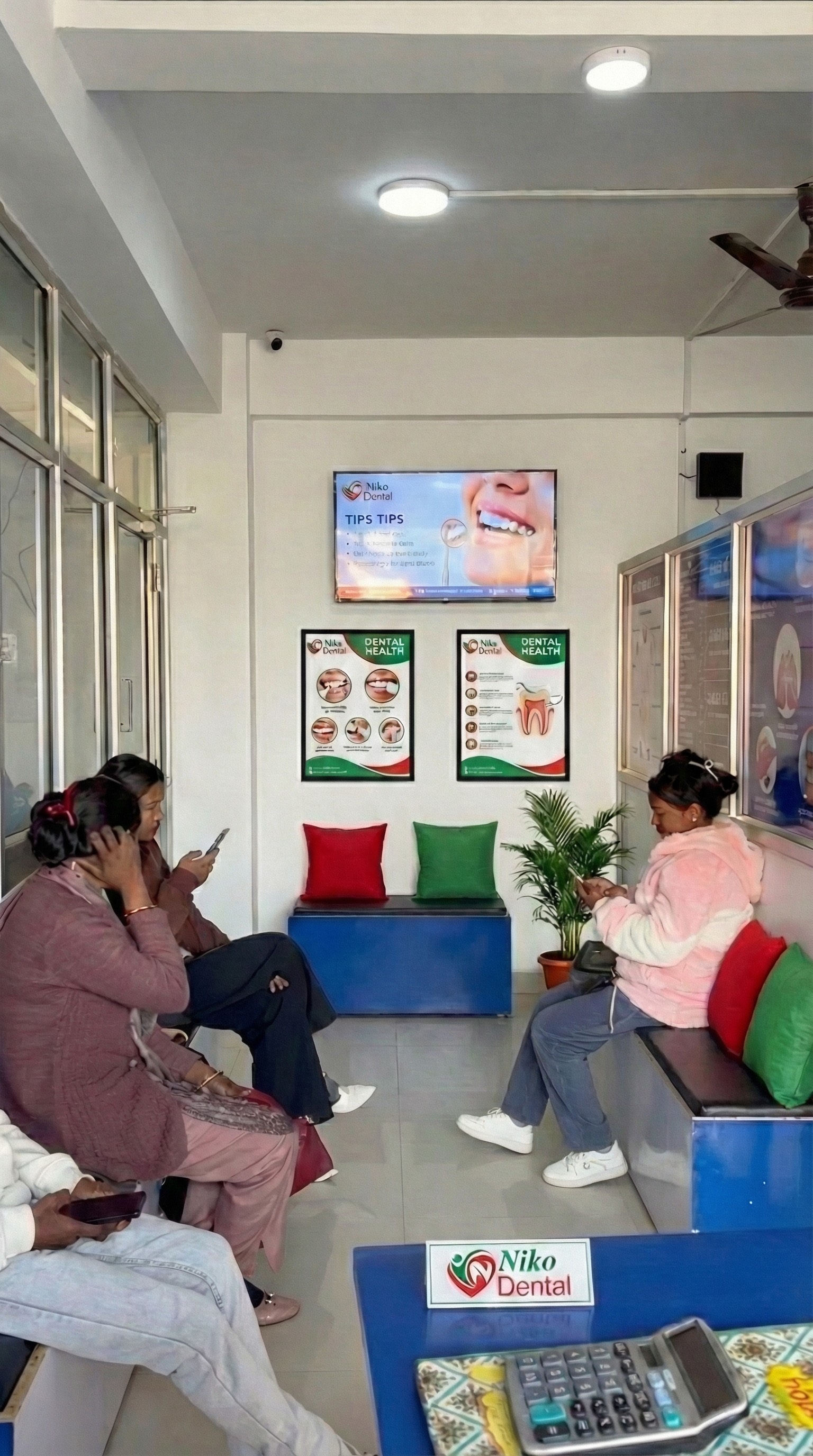 Comfortable waiting area at Niko Dental Dhangadhi